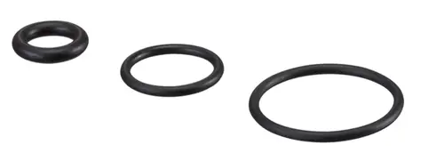 Schwarze Dichtungsringe in verschiedenen Größen, gefertigt aus Elastomer, von Oventrop, für den Einsatz in dreiwegmischern geeignet.